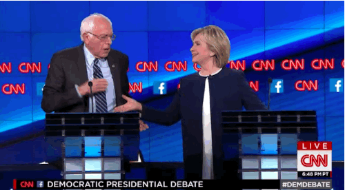 Clinton Sanders Handshake